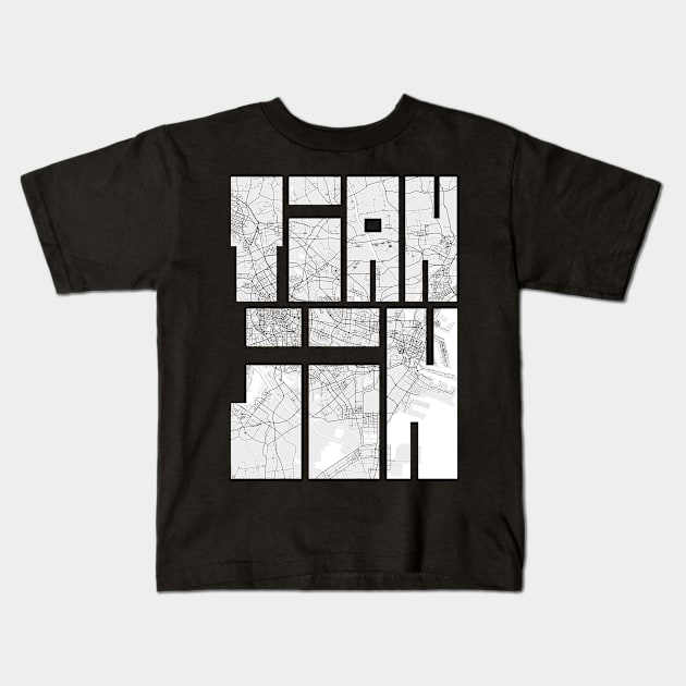 Tianjin, China City Map Typography - Light Kids T-Shirt by deMAP Studio